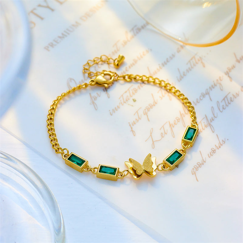 Butterfly Emerald Bracelet