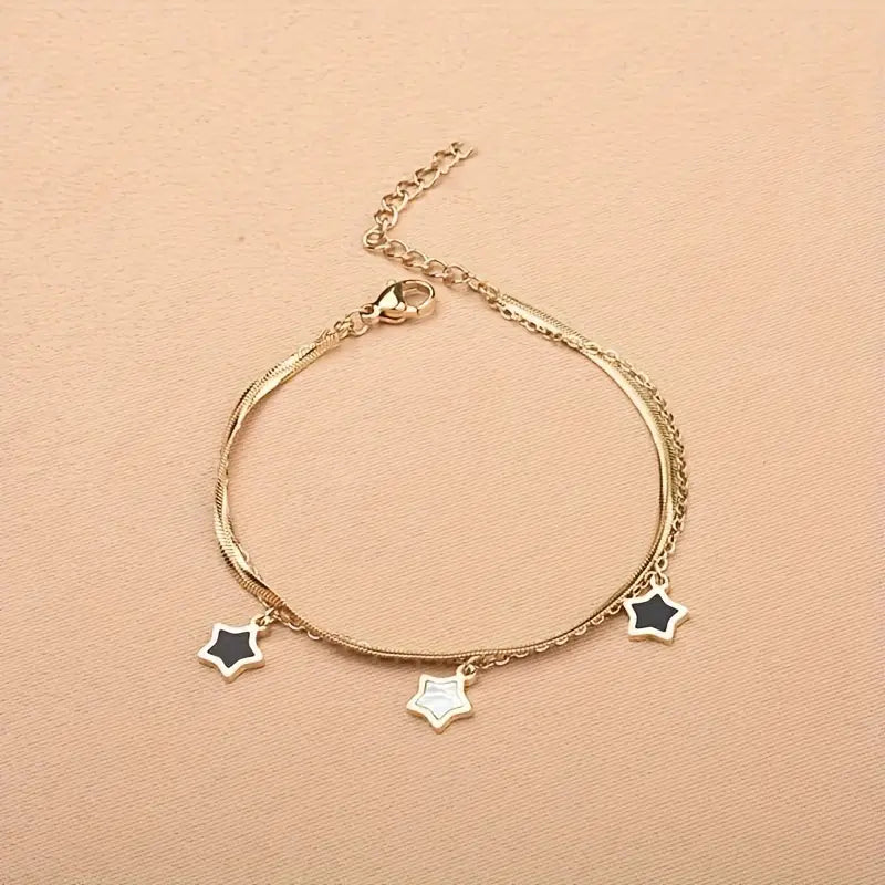 Celestial Double Layer Charm Bracelet