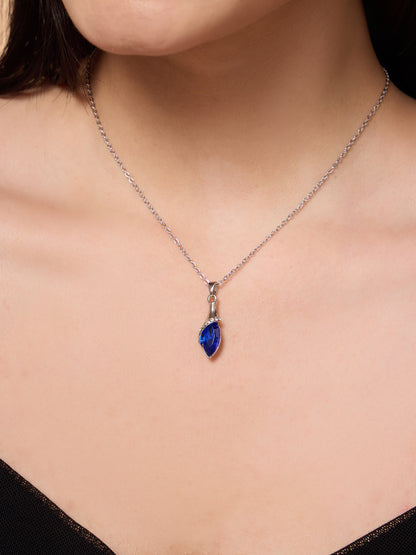 Royal Blue Stone Necklace and Earrings Set