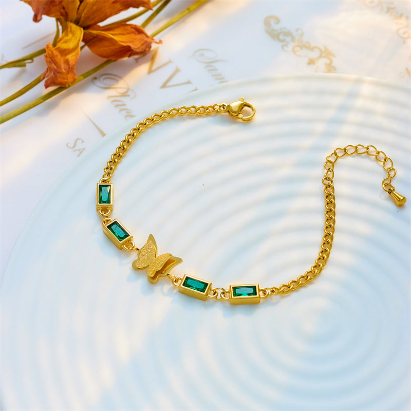 Butterfly Emerald Bracelet