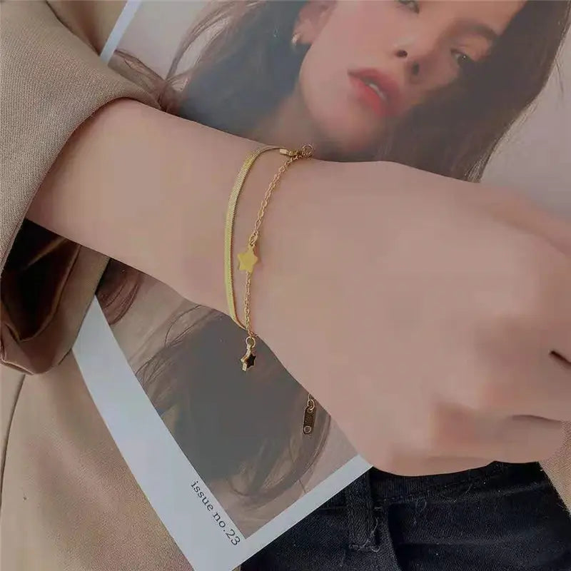 Celestial Double Layer Charm Bracelet
